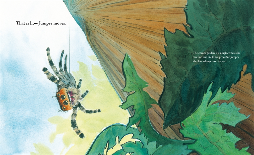 "This is how Jumper moves."
Spread from Jumper by Jessica Lanana