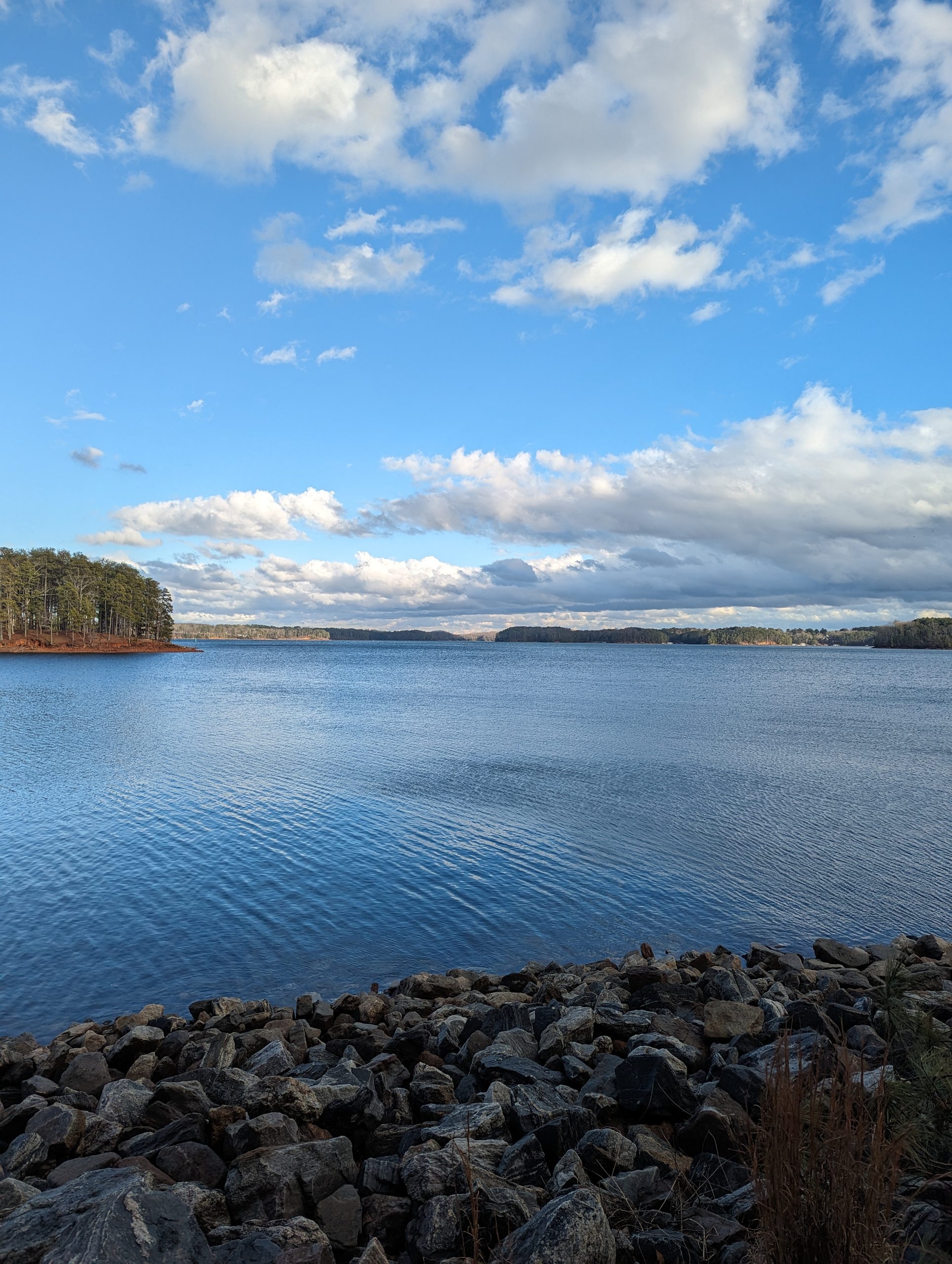 lake lanier, blue skies